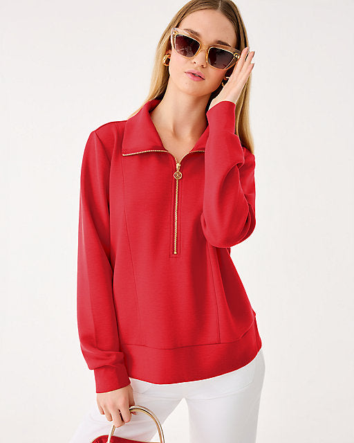 Lilly Pulitzer UPF 50+ Eleni Pullover - Cranberry Red