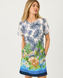 Lilly Pulitzer Edita Short Sleeve Shift Dress - Rutabaga Sympeony Engineered Woven Shift