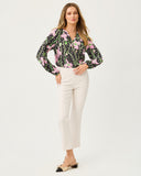 Lilly Pulitzer Elsa Silk Top - Onyx Blushing Blooms