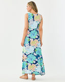 Lilly Pulitzer Carolita Maxi Dress - Starlight Navy Tennessees Hibiscus