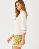 Lilly Pulitzer Clairmont 3/4 Sleeved Trimmed Knit Top - Coconut