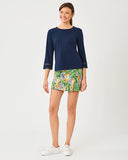 Lilly Pulitzer Clairmont 3/4 Sleeved Trimmed Knit Top - Low Tide Navy