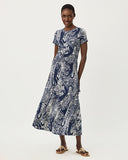 Lilly Pulitzer Alma Midi Dress UPF 50+ - Low Tide Navy Palm Prowl
