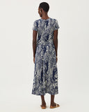 Lilly Pulitzer Alma Midi Dress UPF 50+ - Low Tide Navy Palm Prowl