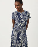 Lilly Pulitzer Alma Midi Dress UPF 50+ - Low Tide Navy Palm Prowl