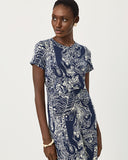 Lilly Pulitzer Alma Midi Dress UPF 50+ - Low Tide Navy Palm Prowl