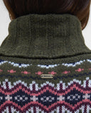 Barbour Women's Helen Fair isle Roll-Neck Jumper - Olive Multi Classic