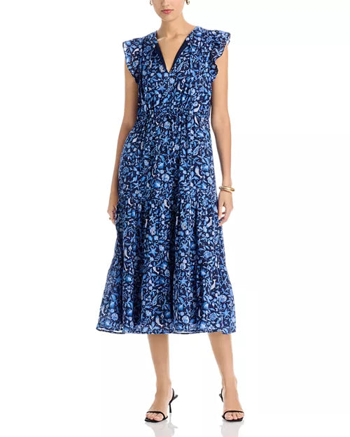 Vineyard Vines Women's Flutter Sleeve Maxi Dress - Camila Navy | Krizia Martin Vineyard Vines Women's Flutter Sleeve Maxi Dress - Camila Navy | Krizia Martin