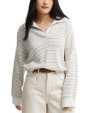 Barbour Aylesby Striped Collared Knit Jumper - Cloud/Sand Stripe