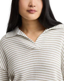 Barbour Aylesby Striped Collared Knit Jumper - Cloud/Sand Stripe