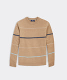 Vineyard Vines Men's Wool Striped Crewneck Sweater - Camel Heather