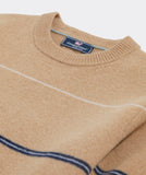Vineyard Vines Men's Wool Striped Crewneck Sweater - Camel Heather