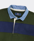 Vineyard Vines Men's Striped Cotton Rugby Shirt - Forest Olive