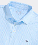 Vineyard Vines Men's Printed Sankaty Performance Polo - Micro Waves Ocean Breeze
