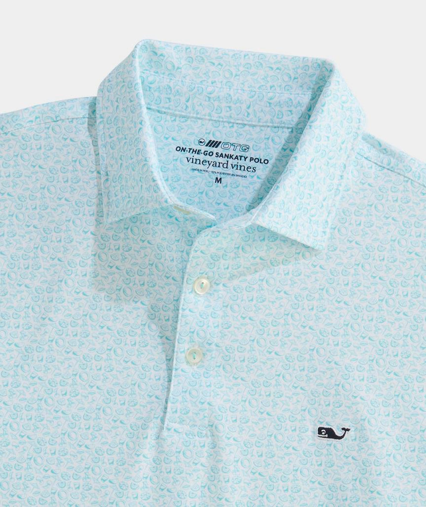 Vineyard Vines Men's Printed Sankaty Performance Polo - Pain Killer Turqs