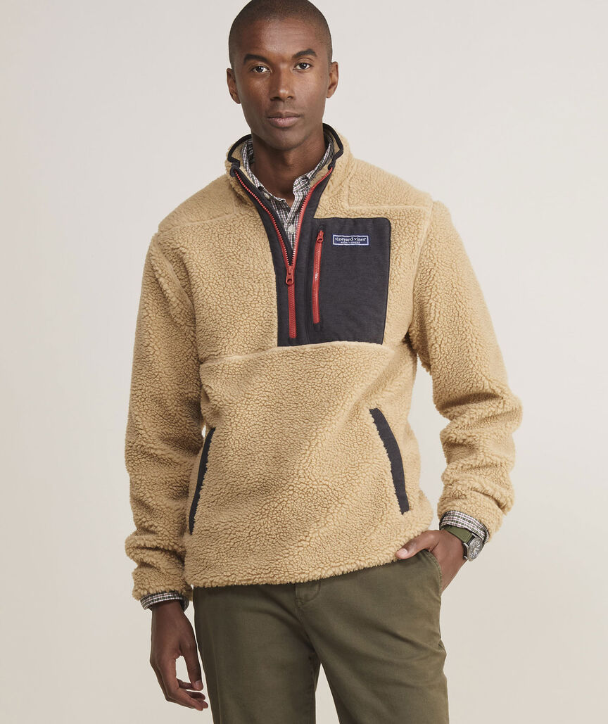 Sherpa Fleece Quarter Zip Sherpa Jacket Maine 1/2 Zip Recycled