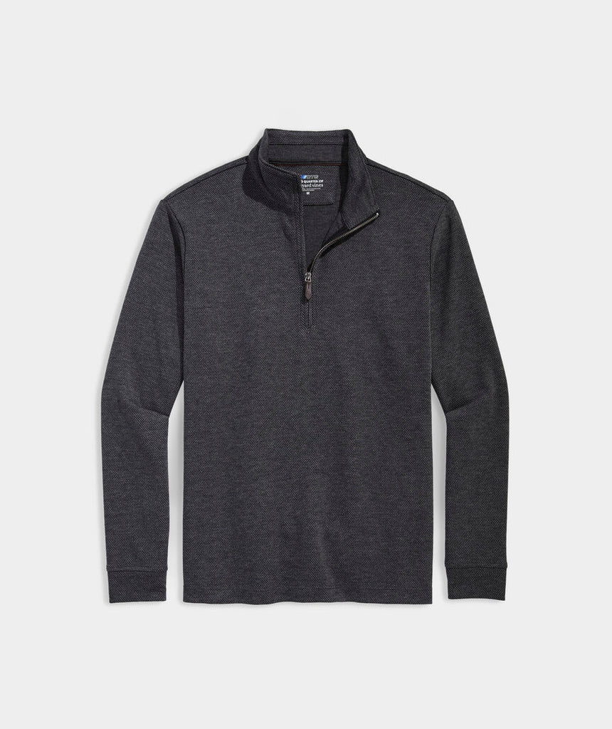 Vineyard Vines Herringbone Bluffs Performance Quarter-Zip - Gray Harbor