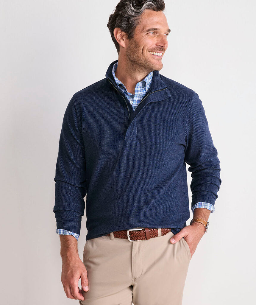 Vineyard Vines Men's Calmwater Quarter Zip - Deep Bay