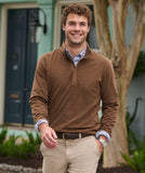 Vineyard Vines Men's Calmwater Quarter Zip - Coconut Herringbone