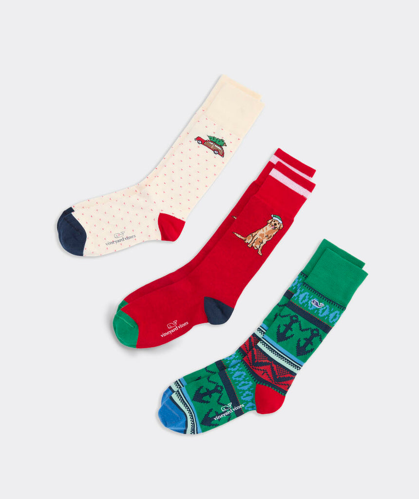 Vineyard Vines Men's Holiday Icons 3-Pack Socks - Multi