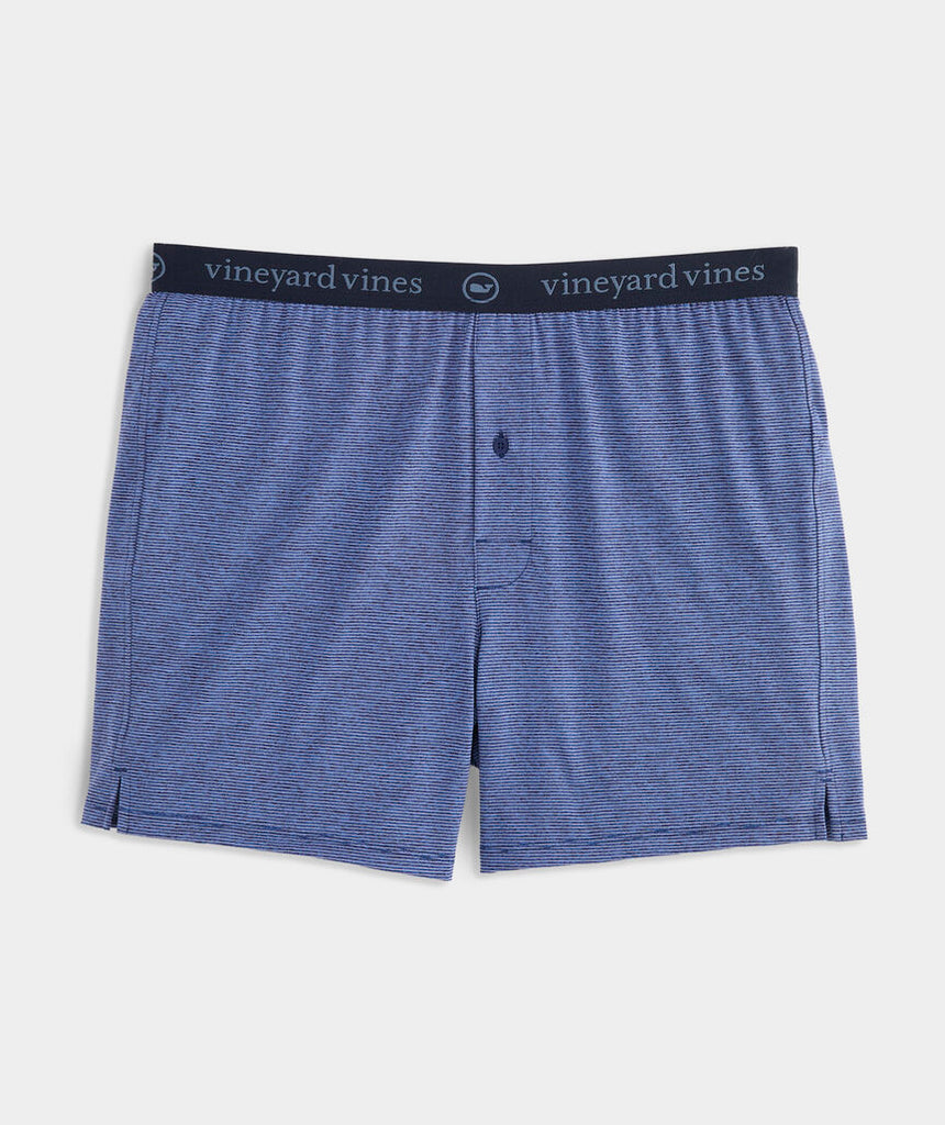 Vineyard Vines Men's Sankaty 5" Performance Boxers - Blue Depth Tejeda Stripe