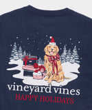 Vineyard Vines Men's Santa's Helper Long-Sleeve Pocket Tee - Deep Bay