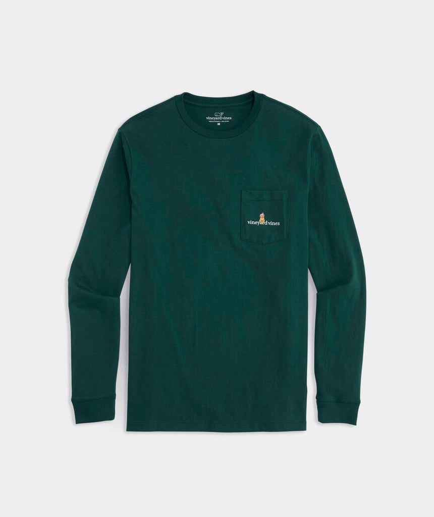 Vineyard Vines Men's Sleigh Dogs Long-Sleeve Pocket Tee - Charleston Green