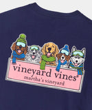 Vineyard Vines Men's Winter Pups Logo Box Long-Sleeve Tee - Nautical Navy