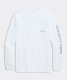 Vineyard Vines Men's Painted Pond Puck Long-Sleeve Pocket Tee - White Cap