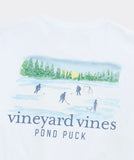 Vineyard Vines Men's Painted Pond Puck Long-Sleeve Pocket Tee - White Cap
