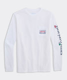 Vineyard Vines Men's Christmas By Par Long-Sleeve Pocket Tee - White Cap
