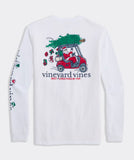Vineyard Vines Men's Christmas By Par Long-Sleeve Pocket Tee - White Cap