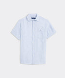 Vineyard Vines Men's Linen Short-Sleeve Stripe Shirt - Ocean Breeze