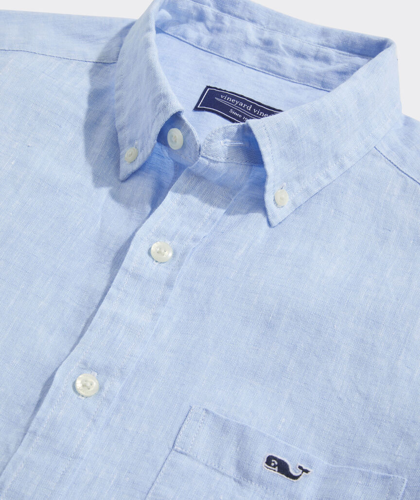 Vineyard Vines Men's Linen Short-Sleeve Solid Shirt Vineyard Vines Men's Linen Short-Sleeve Solid Shirt