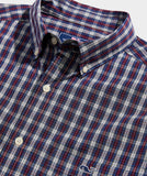 Vineyard Vines Men's Stretch Poplin Tartan Shirt - Crimson PLD