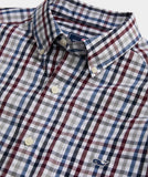 Vineyard Vines Men's Stretch Poplin Tattersall Shirt - Crimson