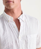 Vineyard Vines Men's Classic Fit Surfside Linen Short-Sleeve Shirt - White Cap