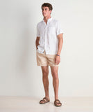 Vineyard Vines Men's Classic Fit Surfside Linen Short-Sleeve Shirt - White Cap