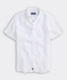 Vineyard Vines Men's Classic Fit Surfside Linen Short-Sleeve Shirt - White Cap