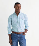 Vineyard Vines Men's Classic Fit Lorelai Plaid Perfect Wash Shirt - Mangrove Mint