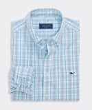 Vineyard Vines Men's Classic Fit Lorelai Plaid Perfect Wash Shirt - Mangrove Mint