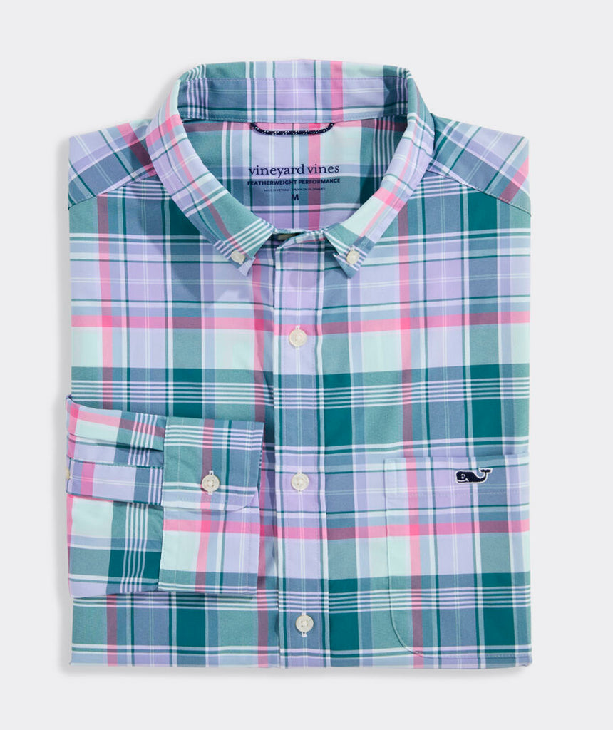 Vineyard Vines Men's Plaid Performance Featherweight Shirt - Lowcountry Loden