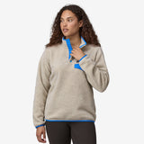 Patagonia Women's Lightweight Synchilla® Snap-T® Fleece Pullover - Oatmeal Heather w/Vessel Blue