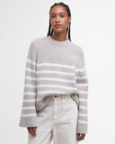 Barbour Women's Irene Striped Crew Neck Jumper - Oat Stripe