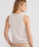Vineyard Vines Women's Textured Sleeveless Crewneck Sweater - Oatmeal Heather