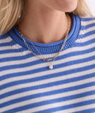 Vineyard Vines Women's Katie Cotton Rollneck Sweater - Stripe Breaker Blue