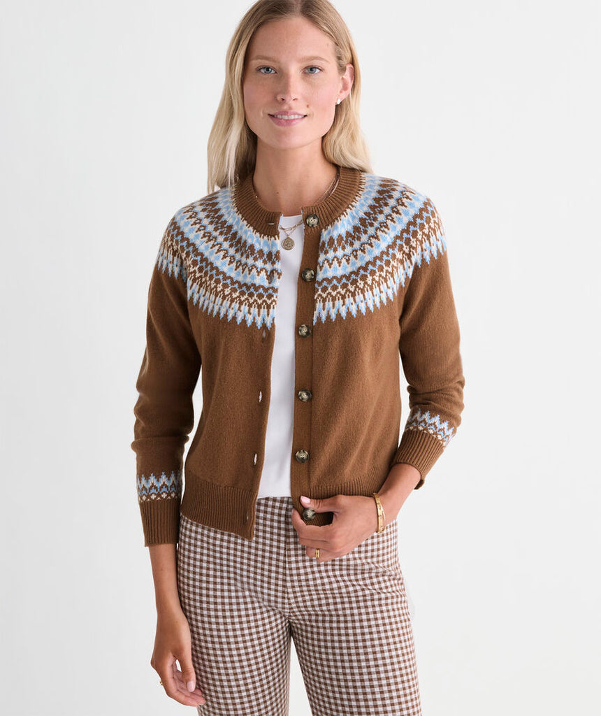 Vineyard Vines Women's Fair Isle Cable Cardigan - Coconut