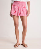 Vineyard Vines Women's Nori Smocked Shorts - Red/White Gingham