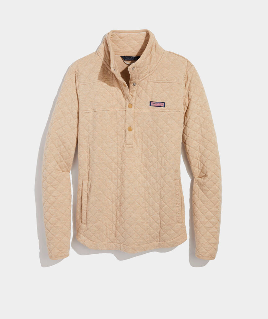Vineyard Vines Women's Quilted Dreamcloth® Shep Shirt™ - Toasted Almond Heather
