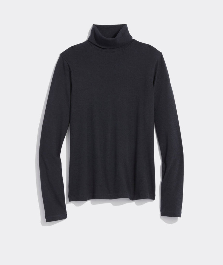 Vineyard Vines Women's Heritage Rib Turtleneck - Jet Black
